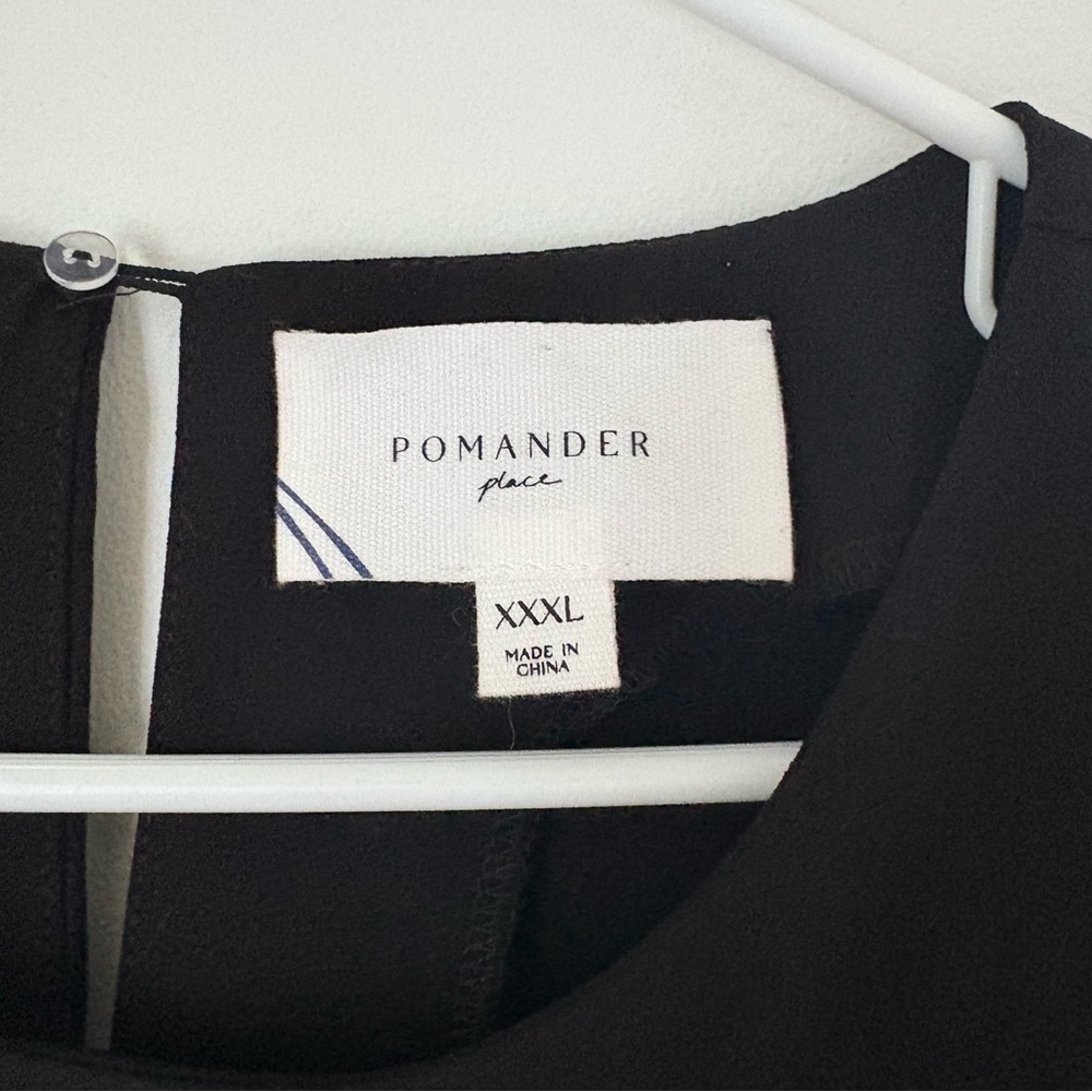 Pomander Place Carlota Peplum Blouse. Black size XXXL - Picture 8 of 9